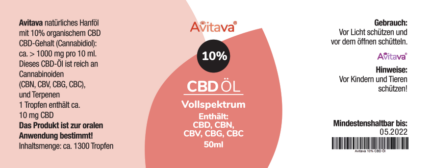 Avitava 10% CBD Öl 50 ml